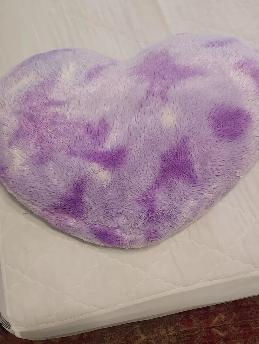 Plush Purple Heart Pillow with Colorful Heart Appliqués
